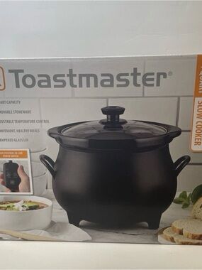 Toastmaster Black Slow Cooker with Glass Lid